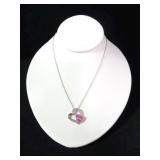 PINK TOPAZ HEART NECKLACE