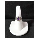 PEAR CUT AMETHYST DINNER RING
