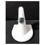 BLUE AND WHITE DIAMOND ESTATE RING