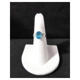 2.11 CT. OVAL CUT BLUE TOPAZ EVENING RING