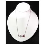 HEAR CUT LAB CREATED RUBY HEARBEAT NECKLACE