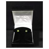 SQUARE CUT PERIDOT EARRINGS