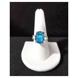 4.10 CT. LAB CREATED BLUE TOPAZ ESTATE RING