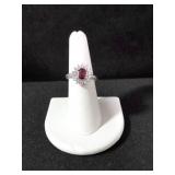 OVAL CUT GARNET DINNER RING