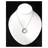 WHITE AND BLUE SAPPHIRE LAB CREATED EVENING