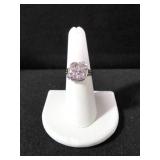 AMETHYST AND DIAMOND ESTATE RING