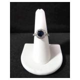 ROUND CUT SAPPHIRE EVENING RING