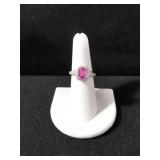 LAB CREATED PINK TOPAZ DINNER RING