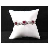4.12 CT. HEAR CUT RUBY BANGLE BRACELET