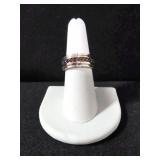 10K GOLD BLACK DAMOND TWO TONE MENS RING