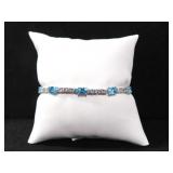 8 CT. LAB CREATED BLUE TOPAZ ESTATE BRACELET