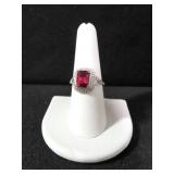 LAB CREATED GARNET DINNER RING