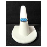 PAST PRESENT AND FUTURE BLUE OPAL DINNER RING