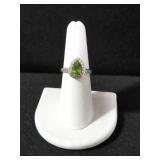 PEAR CUT LAB CREATED PERIDOT DINNER RING
