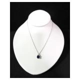 LAB CREATED SAPPHIRE DINNER NECKLACE