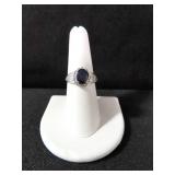 SAPPHIRE AND DIAMOND DINNER RING