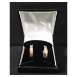 TWO TONE WHITE TOPAZ DINNER EARRINGS