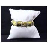 DESIGNER TWO TONE WHITE SAPPHIRE BRACELET