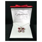 LAB CREATED PINK SAPPHIRE AND RUBY BUTTERFLY