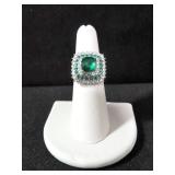 3.8 CT. LAB CREATE EMERALD DINNER RING