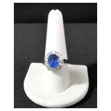 4.12 CT LAB CREATED TANZANITE DINNER RING
