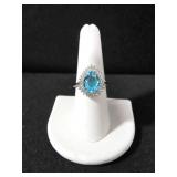 PEAR CUT 3.12 CT. LAB CREATED BLUE TOPAZ DINNER
