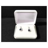 PEAR CUT LAB CREATED SAPPHIRE EARRINGS