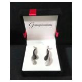 BLACK AND WHITE DIAMOND ESTATE EARRINGS