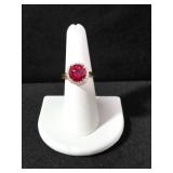 ROUND CUT 2.12 CT. LAB CREATED RUBY DINNER RING