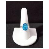 7.88 CT. BLUE TOPAZ ESTATE RING