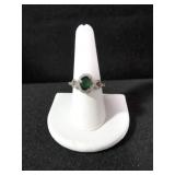 OVAL CUT LAB CREATED EMERALD DINNER RING