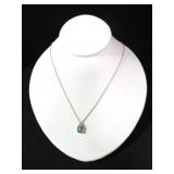 OVAL CUT BLUE TOPAZ NECKLACE
