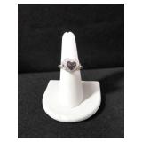 BLACK AND WHITE DIAMOND HEART RING