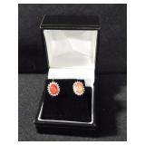MEXICAN FIRE OPAL ESTATE EARRINGS