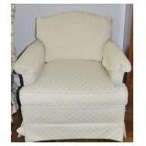 DREXEL ARM CHAIR WITH BROCADE STYLE FABRIC