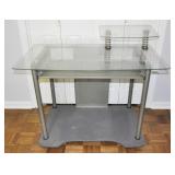 CONTEMPORARY GLASS TOP COMPUTER DESK