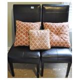 PAIR BLACK DINING SIDE CHAIRS