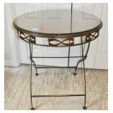 IRON BASE ROUND TOP FOLDING TABLE
