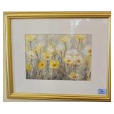 "YELLOW POPPIES" PRINT - UNSIGNED FRAMED AND