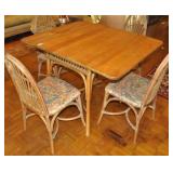 DROP SIDE TABLE AND 4 CHAIRS - IN THE STYLE OF