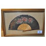 SHADOW BOX FRAME WITH ORIENTAL STYLE FAN