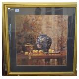 "STILL LIFE ORIENTAL VASE" PRINT BY MISK FRAMED
