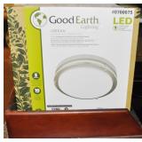 GOOD EARTH CEILING LIGHT FIXTURE AND WOODEN
