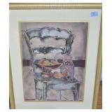 "CHAIR" PRINT - ARTIST SIGNED FRAMED AND MATTED