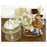 GROUPING: DISPLAY SHEVES, THIMBLES, DECORATIVE