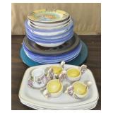 GROUPING: CERMIC BOWLS, PLATES, CHICKEN SALTS,