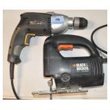 CHICAGO ELECTRIC DRILL AND BLACK & DECKER JIG SAW