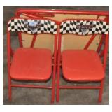"CARS" CHILDS FOLDING TABLE AND 2 CHAIRS