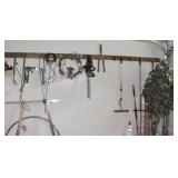 GROUPING: CLOTHING DISPLAY RACK, CAULK GUNS,