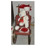 HOLIDAY SLEIGH, STUFFED BEAR, ETC.